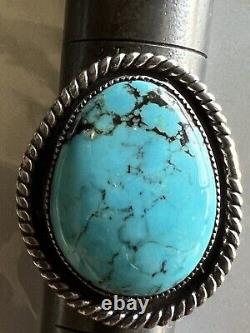 Bague Navajo amérindienne en argent sterling avec turquoise