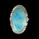 Bague Navajo Am&eacute;rindienne En Turquoise Kingman Taille 7 3/4 Par Sanchez Sku 233052