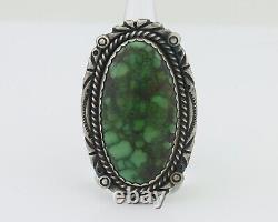 Bague Navajo en argent 925 Variscite Artiste amérindien C. années 80