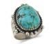 Bague Navajo En Argent 925 Avec Gemme Turquoise Bleue, Artiste Amérindien, Années 80