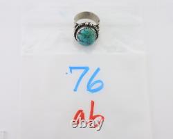 Bague Navajo en argent 925 avec gemme turquoise bleue, artiste amérindien, années 80