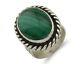Bague Navajo En Argent 925 Avec Malachite Naturelle, Artiste Amérindien, Années 80