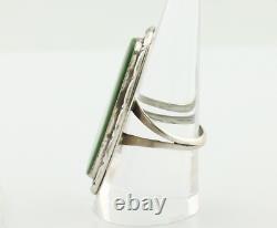 Bague Navajo en argent 925 avec turquoise Manassas par l'artiste natif Tobe Turpen, années 80