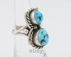 Bague Navajo en argent 925 avec turquoise Sleeping Beauty, artiste amérindien des années 80