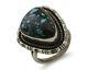 Bague Navajo En Argent 925 Avec Turquoise Bleu En Toile D'araignée, Artiste Amérindien, Années 80