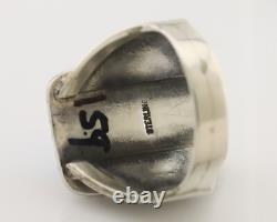 Bague Navajo en argent 925 avec turquoise bleue naturelle, artiste amérindien, années 80