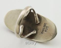 Bague Navajo en argent 925 avec turquoise naturelle, artiste amérindien, taille 6.75, années 80