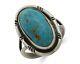 Bague Navajo En Argent 925 Turquoise Artiste Amérindien C. 80's