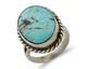 Bague Navajo En Argent 925 Turquoise Kingman Artiste Am&eacute;rindien Des Ann&eacute;es 80