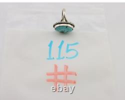 Bague Navajo en argent 925 turquoise Kingman artiste amérindien des années 80