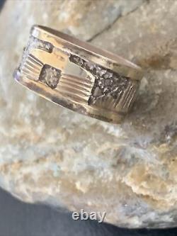 Bague Pueblo en argent sterling Navajo amérindien taille 9.5 11981