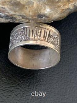 Bague Pueblo en argent sterling Navajo amérindien taille 9.5 11981