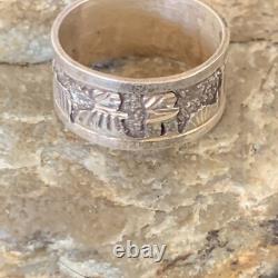 Bague Pueblo en argent sterling Navajo amérindienne taille 10 11977N