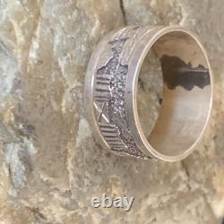 Bague Pueblo en argent sterling Navajo amérindienne taille 10 11977N