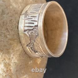 Bague Pueblo en argent sterling Navajo amérindienne taille 10 11977N