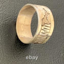 Bague Pueblo en argent sterling Navajo amérindienne taille 10 11977N