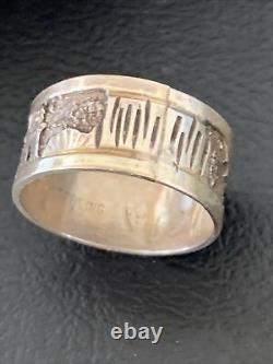 Bague Pueblo en argent sterling Navajo amérindienne taille 10 11977N