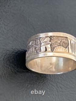 Bague Pueblo en argent sterling Navajo amérindienne taille 10 11977N