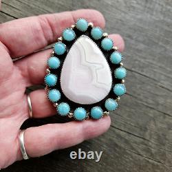 Bague amérindienne Navajo en opale rose argent sterling par Bernie Begay Tsosie BBT