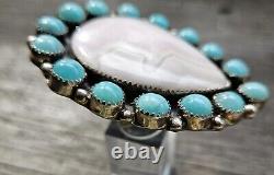 Bague amérindienne Navajo en opale rose argent sterling par Bernie Begay Tsosie BBT