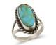 Bague Artisanale Navajo En Argent 925 Avec Turquoise, Artiste Amérindien, Années 80