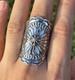 Bague Artisanale En Argent Sterling 925 Estampillée Navajo Sunshine Reeves Taille 7.5
