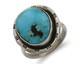 Bague Artisanale Navajo En Argent 925 Avec Turquoise, Artiste Amérindien, Années 80