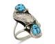 Bague Artisanale Navajo En Argent 925, Turquoise De Kingman, Artiste Amérindien, Années 80