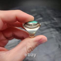 Bague en argent sterling Navajo Amérindienne du Sud-Ouest avec turquoise 12g