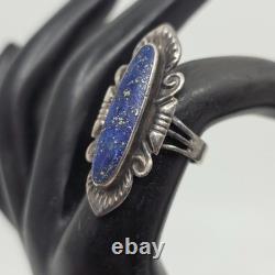 Bague en argent sterling Navajo amérindien en lapis-lazuli taille 7,75