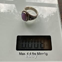 Bague en argent sterling Navajo amérindienne avec opale rose T Yazzie taille 8.5 synthétique