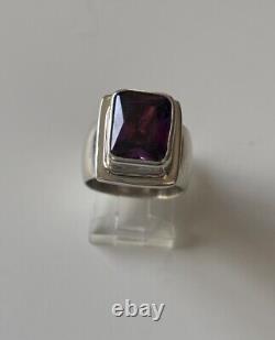 Bague en argent sterling / améthyste Navajo Ronnie Willie, taille 6
