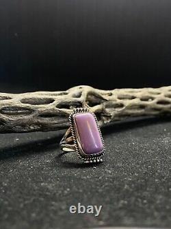 Bague en argent sterling avec lépidolite lavande Navajo amérindien taille 7.75