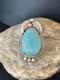 Bague En Argent Sterling Avec Turquoise Bleue Navajo Am&eacute;rindienne, Taille 9,5, 668