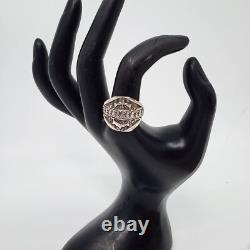 Bague en argent sterling de l'artiste navajo Emerson Bill, taille 8.5