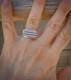 Bague En Argent Sterling En Forme De Dôme Tordue De 3 Rangées Des Navajos Amérindiens, Taille 9 1/4