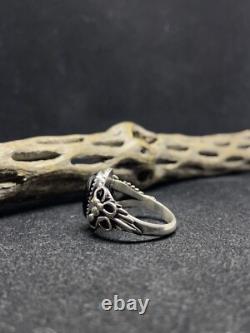 Bague en argent sterling en onyx noir navajo amérindien taille 9.5