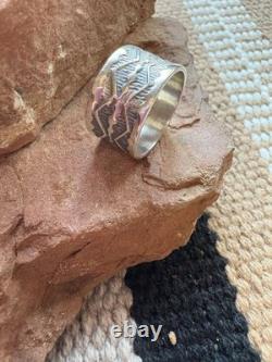 Bague en argent sterling faite main par un Amérindien