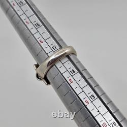 Bague en argent sterling ribbed avec signature Navajo amérindienne taille 7