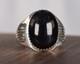Bague En Argent Sterling Sign&eacute;e Navajo Vintage Avec Onyx Noir Ovale