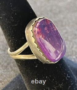 Bague en argent sterling turquoise Mojave de Bernadine Tsosie Navajo. TJ802