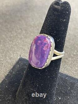 Bague en argent sterling turquoise Mojave de Bernadine Tsosie Navajo. TJ802