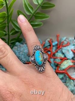 Bague en argent sterling turquoise Navajo amérindienne bijou