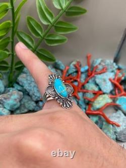 Bague en argent sterling turquoise Navajo amérindienne bijou