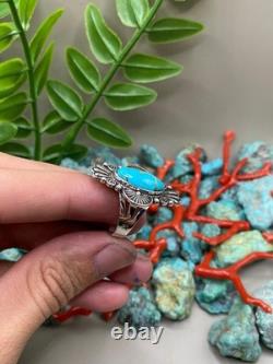 Bague en argent sterling turquoise Navajo amérindienne bijou