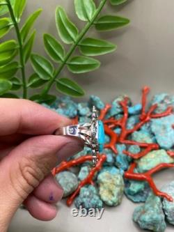 Bague en argent sterling turquoise Navajo amérindienne bijou