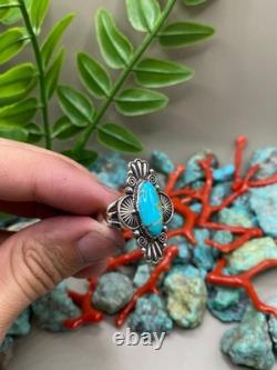 Bague en argent sterling turquoise Navajo amérindienne bijou