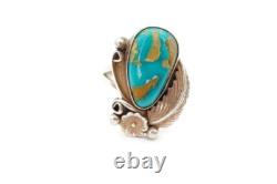 Bague en argent sterling turquoise Navajo amérindienne taille 10.5 Burt Francisco