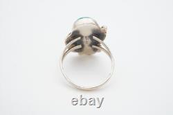 Bague en argent sterling turquoise Navajo amérindienne taille 10.5 Burt Francisco