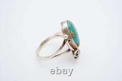 Bague en argent sterling turquoise Navajo amérindienne taille 10.5 Burt Francisco